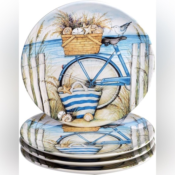 Certified International Other - Certified International Coastal Bicycle Decorative Plate set of 6